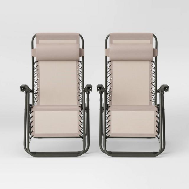 2pk Zero Gravity Loungers Tan - Room Essentials™