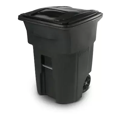 Toter 96-Gallon Greenstone Plastic Wheeled Trash Can with Lid