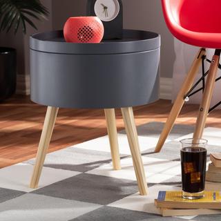 Jessen Mid-Century Modern Wood Nightstand with Removable Top