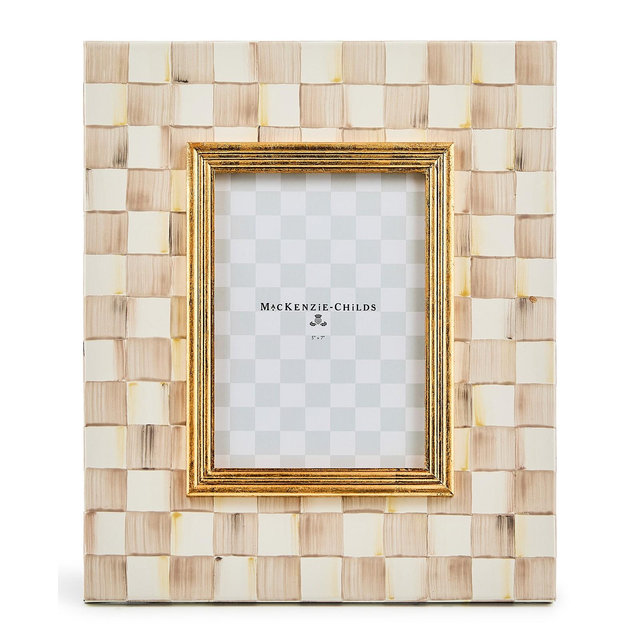 MacKenzie-Childs Mocha Check Frame, 5" x 7"