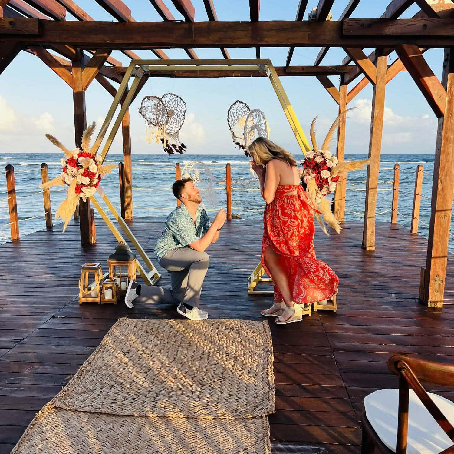 We got engaged on the pier in Quintana Roo, Mexico!