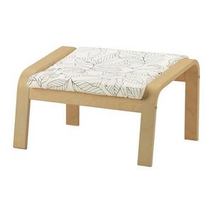 POÄNG				Ottoman, birch veneer, Vislanda black/white