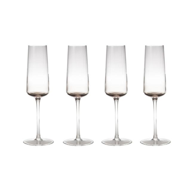 Studio 3B™ Optic Champagne Flutes in Smoke (Set of 4)