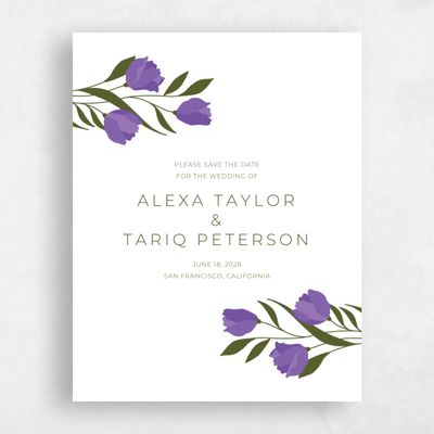Purple Wedding Save the Date - Crofton Bloom
