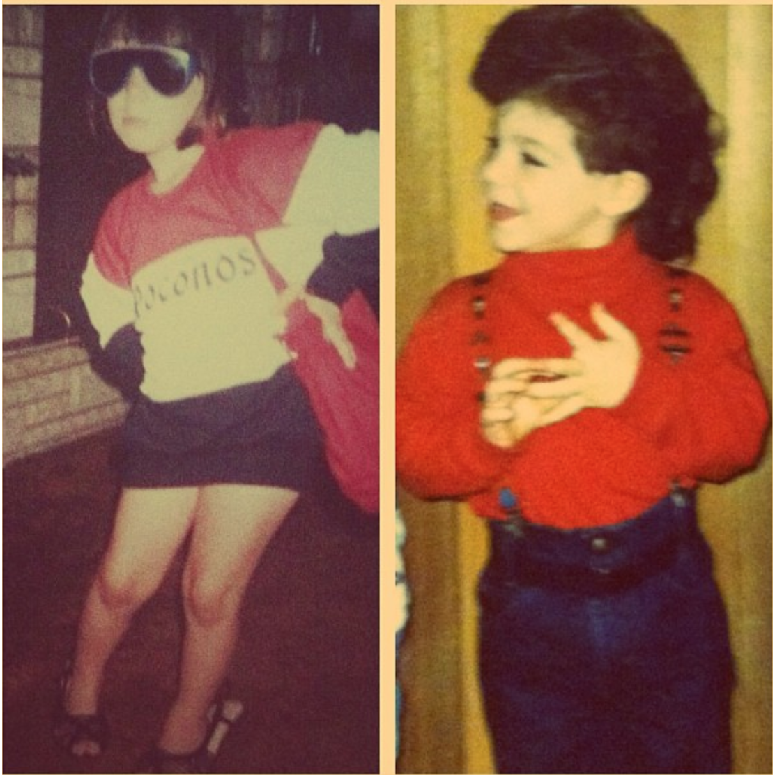Our coolest childhood photos, side by side.; Levittown, PA | Long Island, NY sometime in the unfortunate 80s.