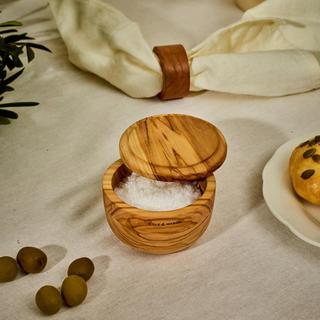 Portobello Olive Wood Salt Pot