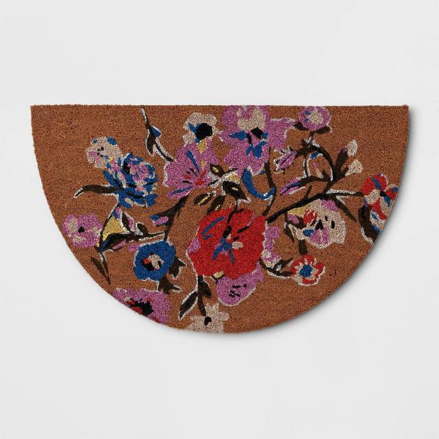 1'6"x2'6" Florissimo Half-Circle Outdoor Door Mat Multicolor - Threshold™