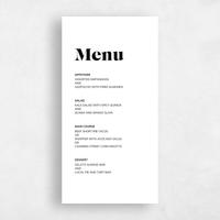 White Wedding Menu - Everett