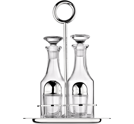 Silver-Plated Oil and Vinegar Cruet Set with Stand Vertigo
