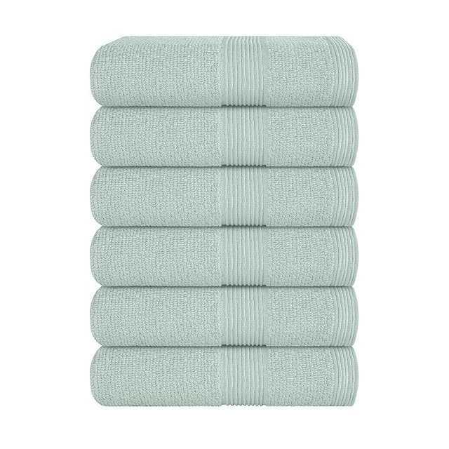 Belizzi Home Ultra Soft 6-Piece Hand Towel Set 16x28-100% Ringspun Cotton - Durable & Highly Absorbent Hand Towels - Ideal for use in Bathroom, Kitchen, Gym, Spa & General Cleaning - Sea Green