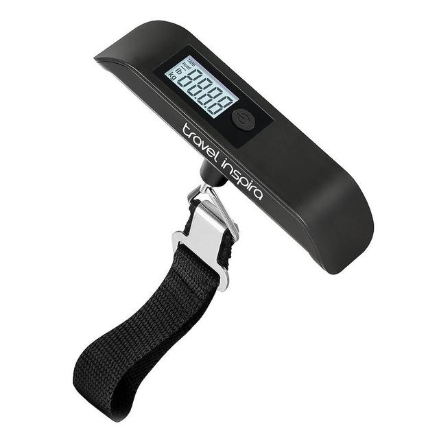 travel inspira Luggage Scale, Portable Digital Hanging Baggage Scale for Travel, Suitcase Weight Scale with Rubber Paint, 110 Pounds, Battery Included