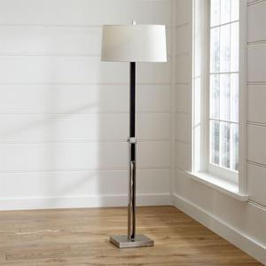 Denley Nickel Floor Lamp with Black Wood