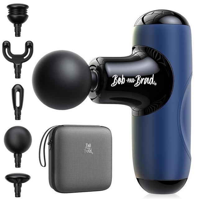 BOB AND BRAD Q2 Mini Massage Gun, Pocket-Sized Deep Tissue Massager, Portable Percussion Muscle Massager, Ultra Small & Quiet Muscle Massage Gun with Carry Case, FSA and HSA Eligible - Blue