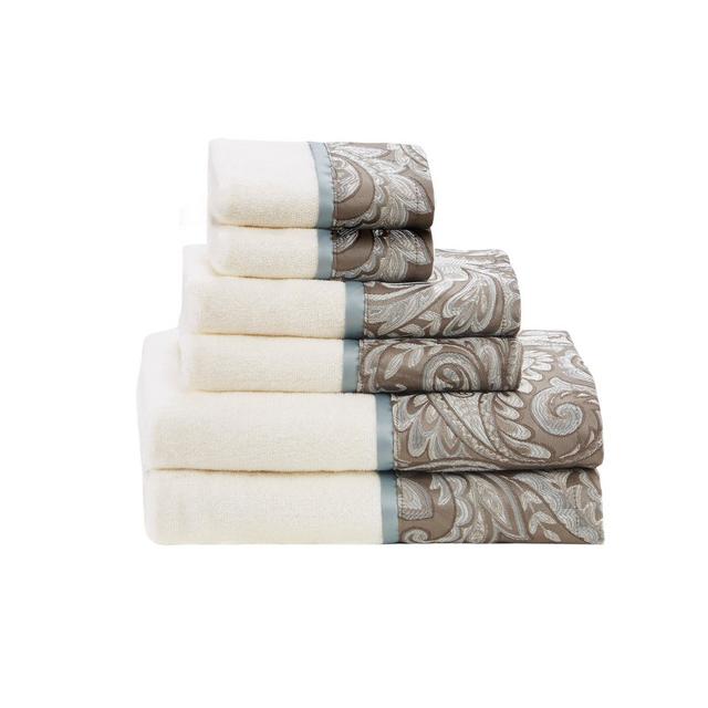 6pc Charlotte Jacquard Towel Set Blue