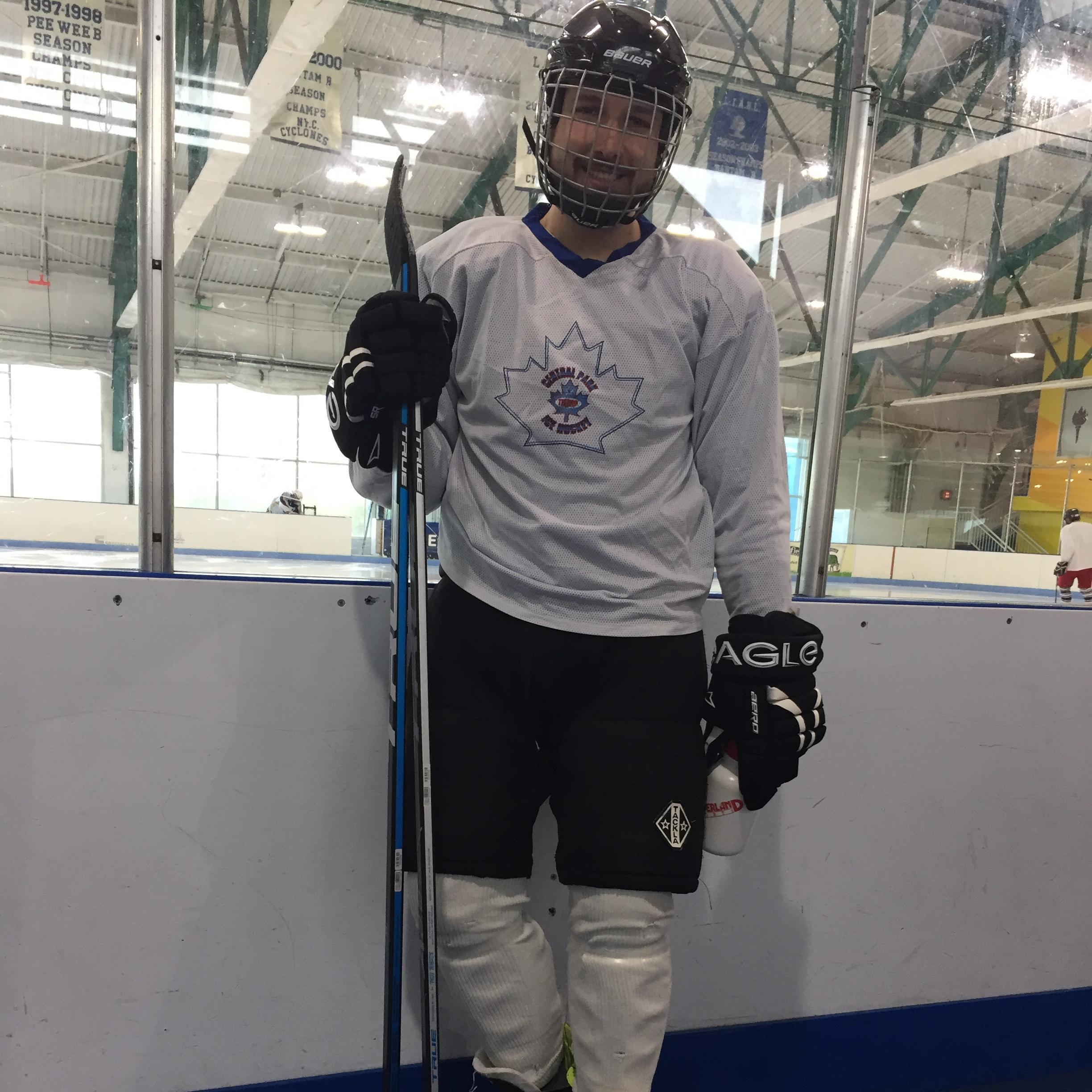 Brett before a hockey game