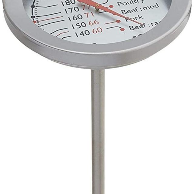 Escali AH1 NSF Certified ProAccurate Oven Safe Meat Thermometer, Extra Large Dial, Silver