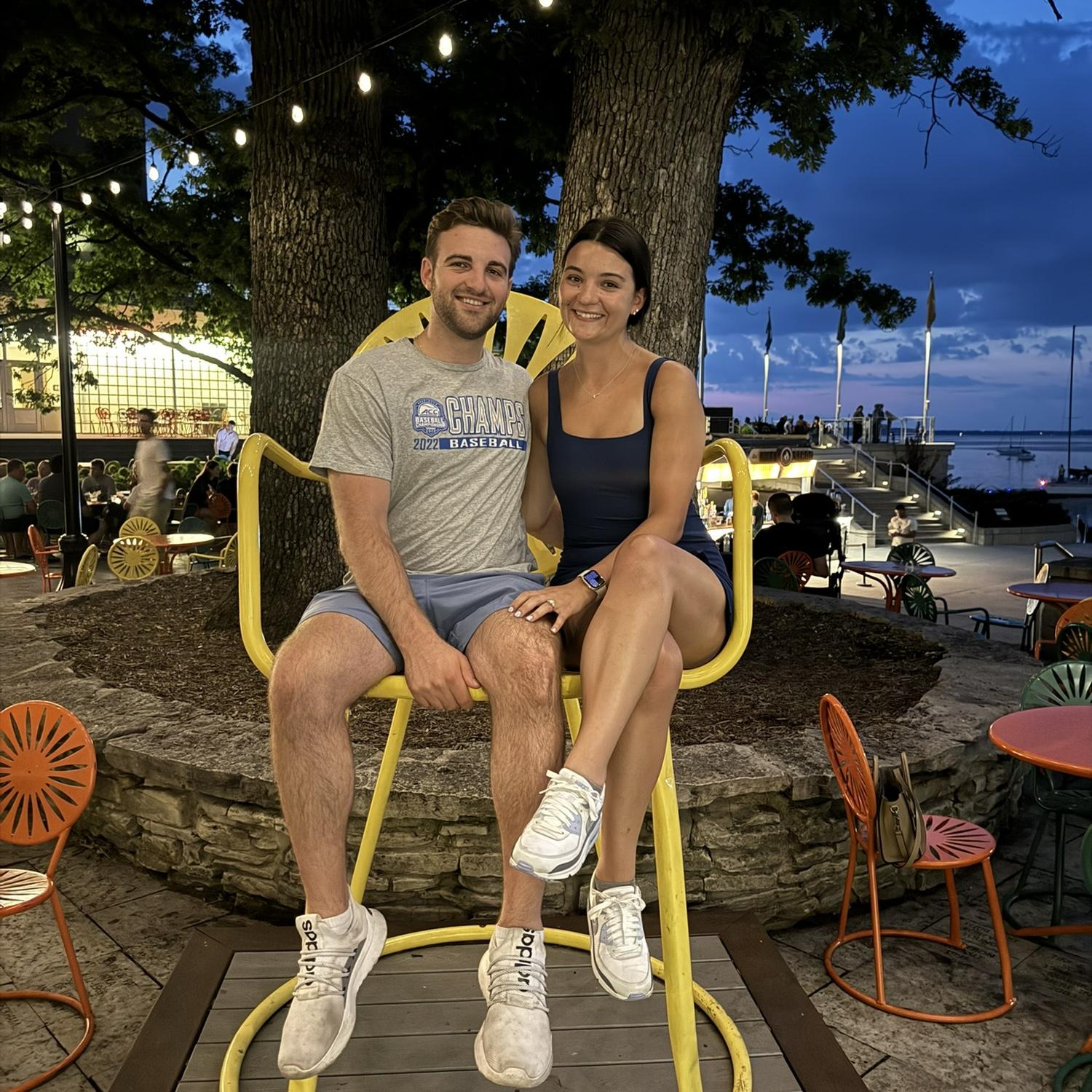 Dates by the lake with lots of cheese curds.