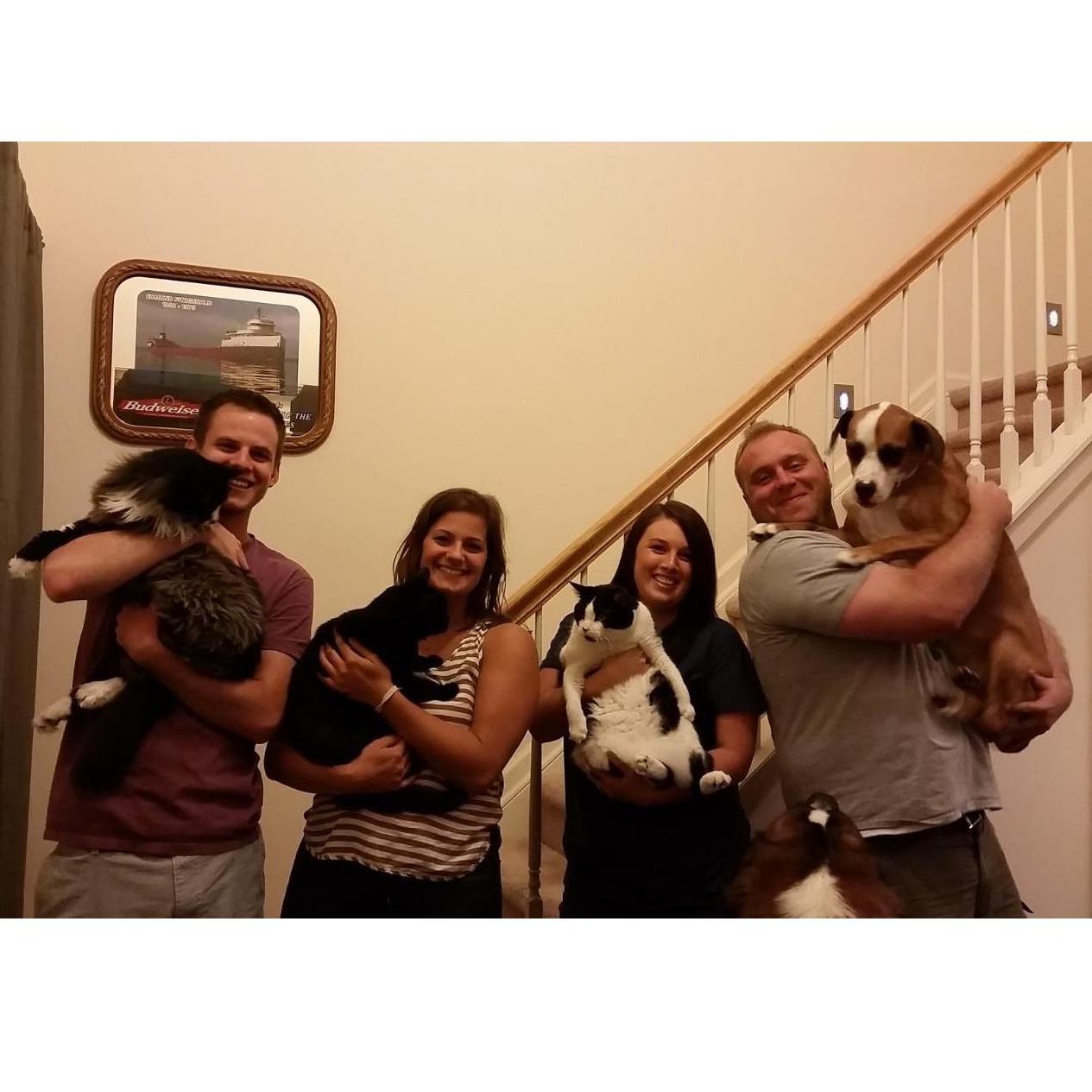 Family photo with furry members