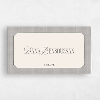 Beige Wedding Place Card - Sage