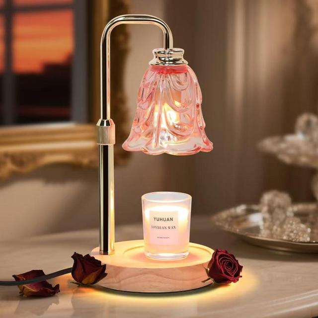 Droyek Candle Warmer Lamp with Timer Electric Adjustable Height Candle Warmer Dimmable Wax Warmer Lamp Jar Candles with 2 Bulbs for Home Decor & Office