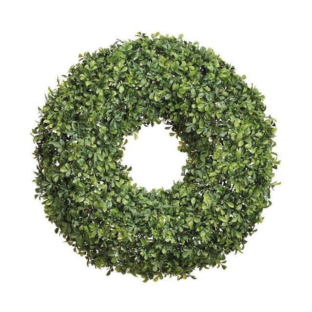 Faux Thick Boxwood Wreath, 22"
