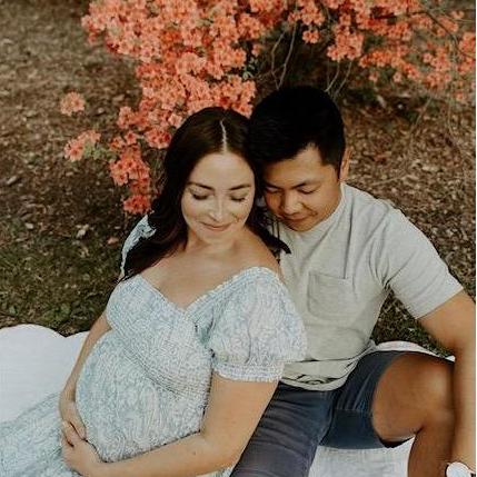 June 2021 - 8 months pregnant with baby Drew! We were so happy (and a little nervous!)