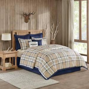 Woolrich® Feather Plaid Reversible Comforter Set in Tan