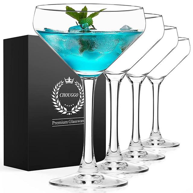 Chouggo Set of 6 Martini Glasses, Act Deco 7Oz Crystal Coupe Glass