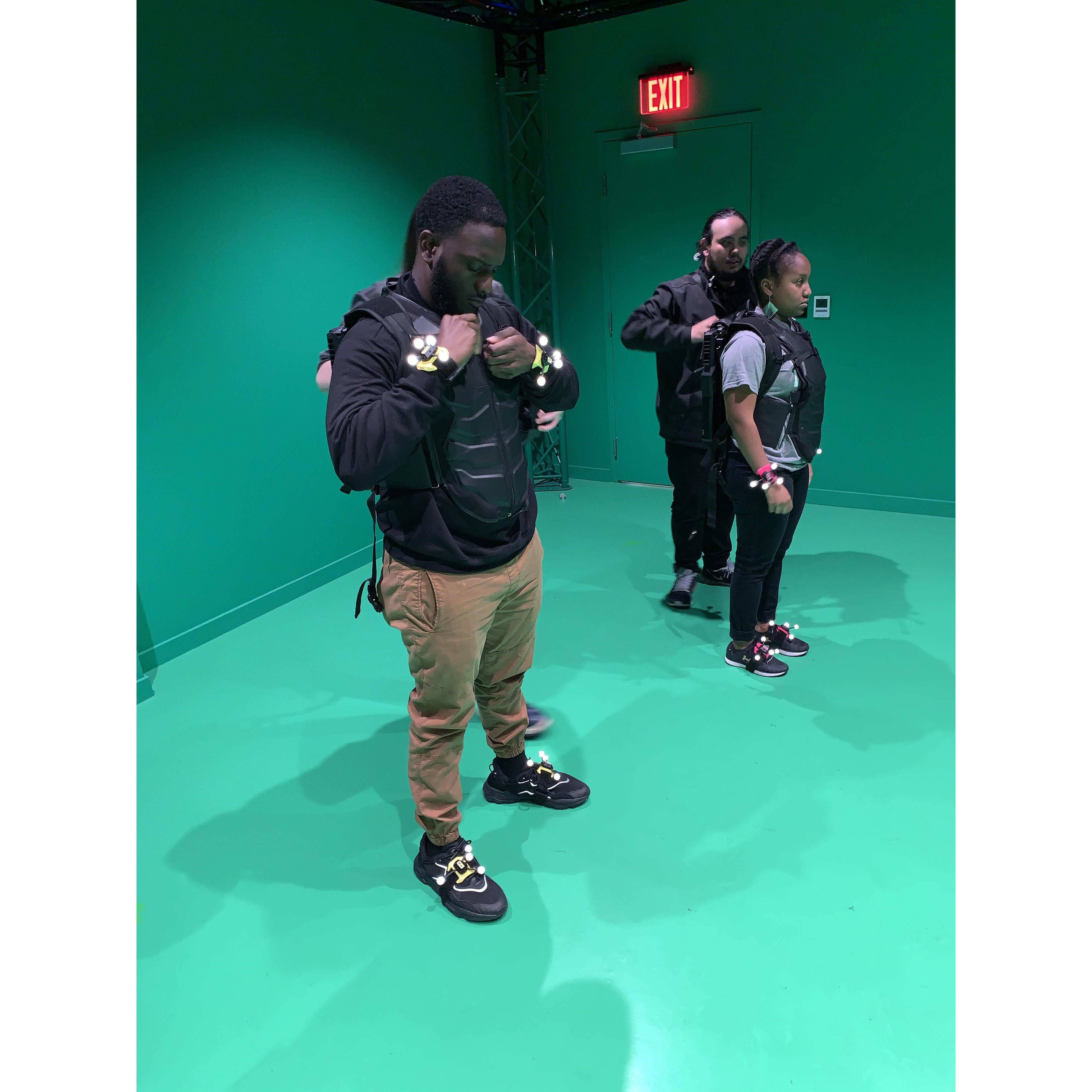 My first trip to SF. Us at the VR game, store thing. (December 2019)
