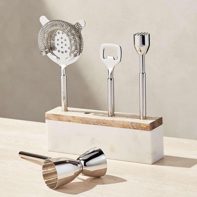 Wood and Marble Bar Tool Set