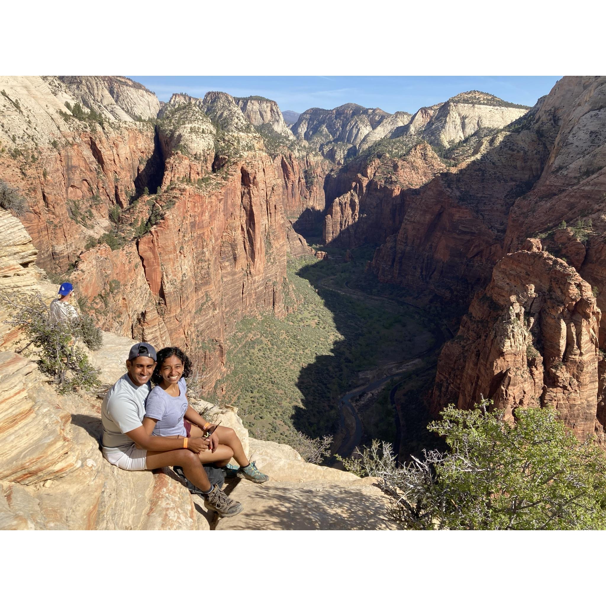 Enjoying the view from Angel's Landing