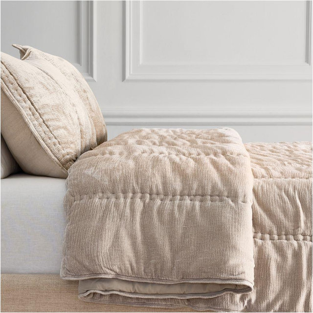 Chenille Linear Comforter, King/Cal. King, Taupe