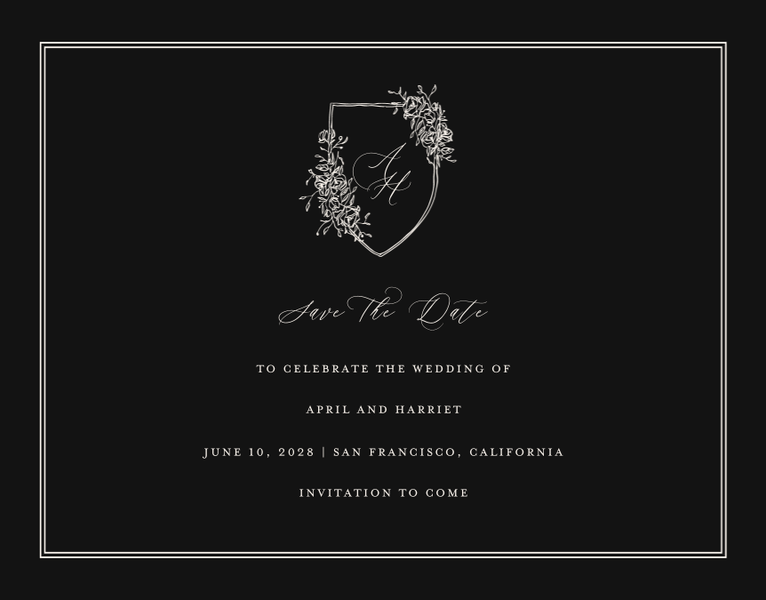 Joya Landscape | Black | Zola Save The Dates