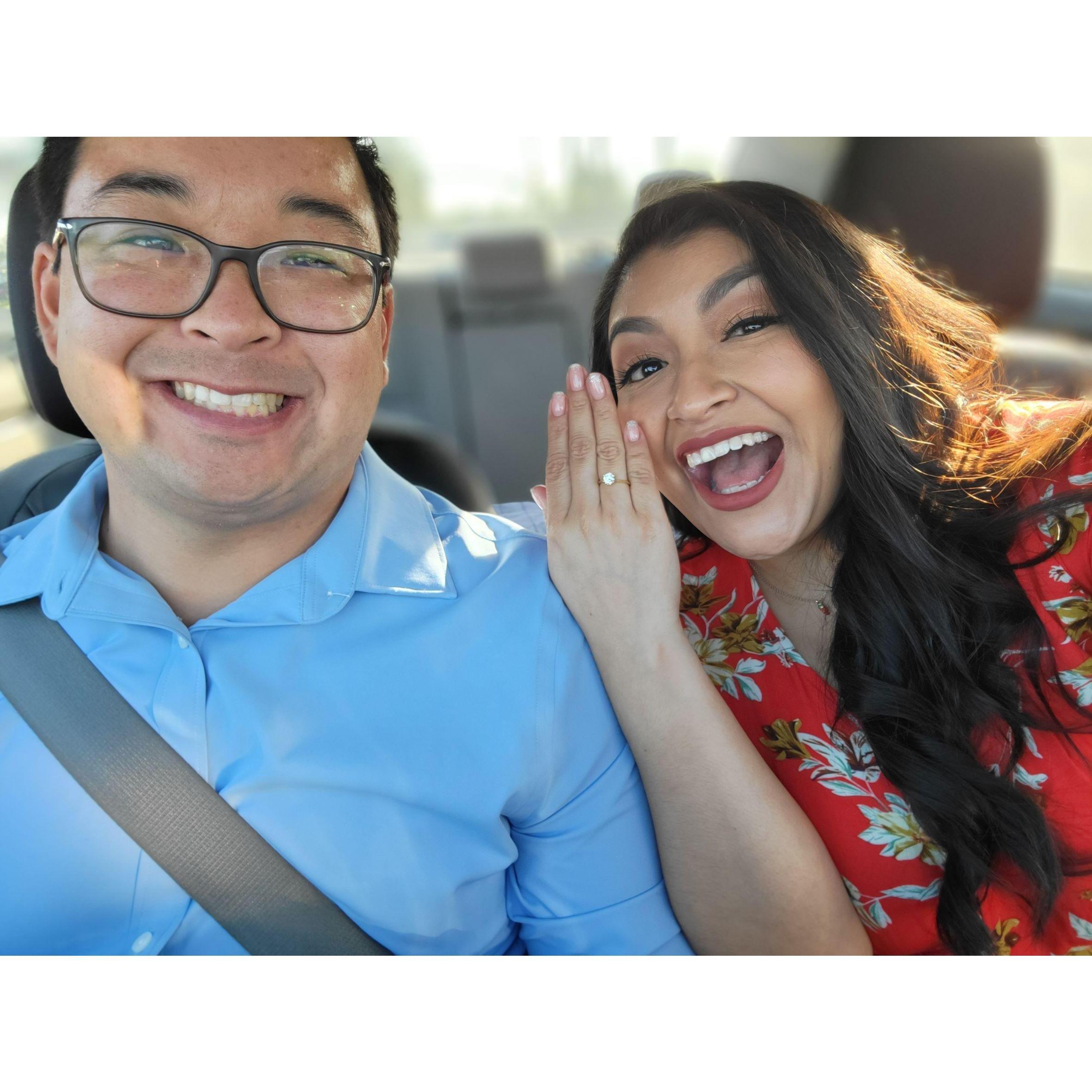 After taking our engagement photos. December 2021