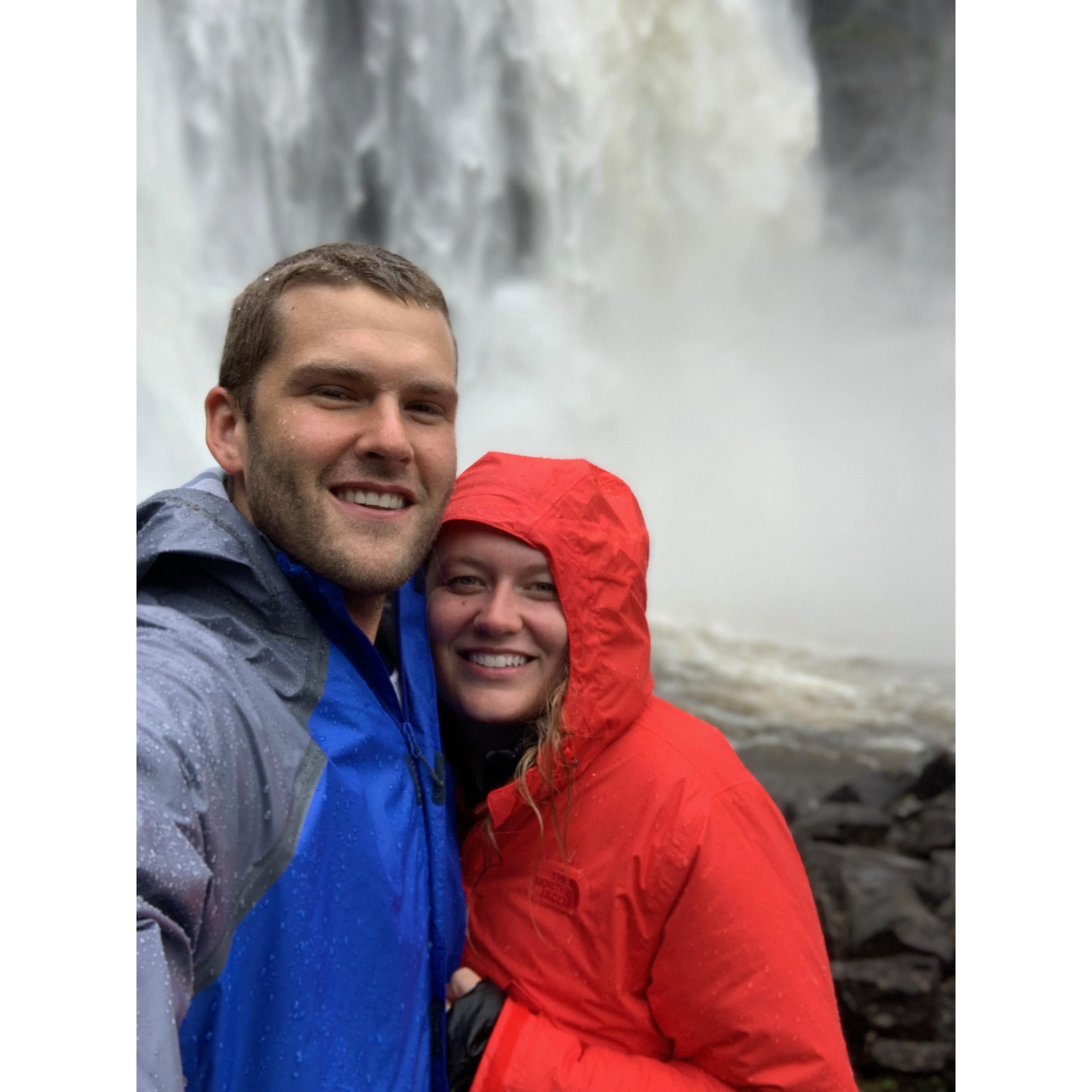 Under a waterfall in Norway