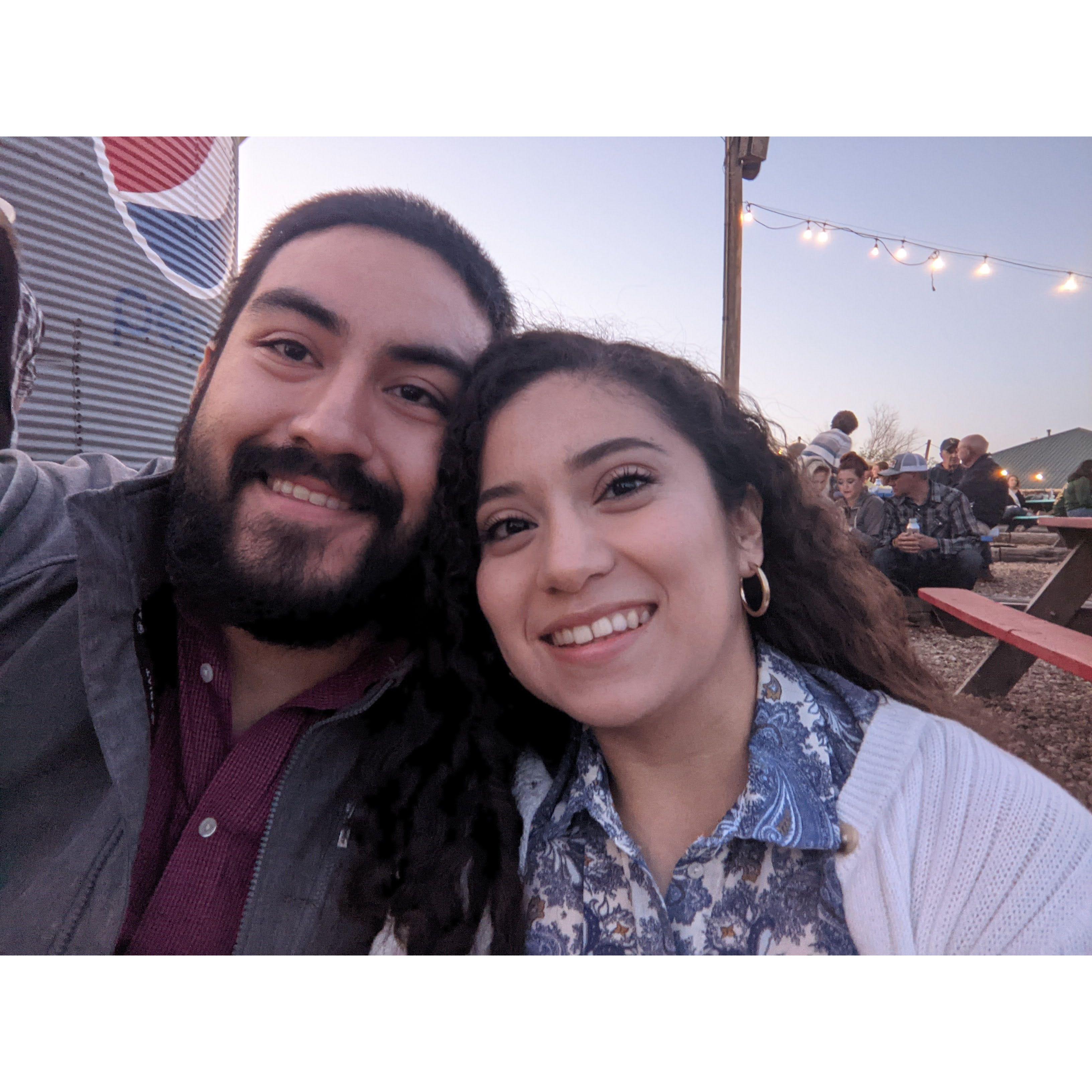 Our first concert together seeing Charley Crockett at Starlight Ranch in Amarillo, TX. Nuestro primer concierto viendo a Charley Crockett en Amarillo, TX.