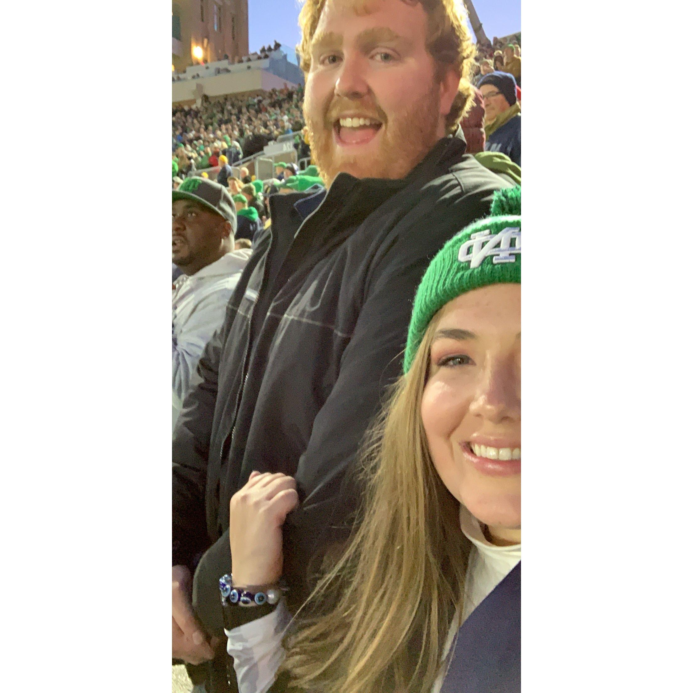 Claire's first Notre Dame game!