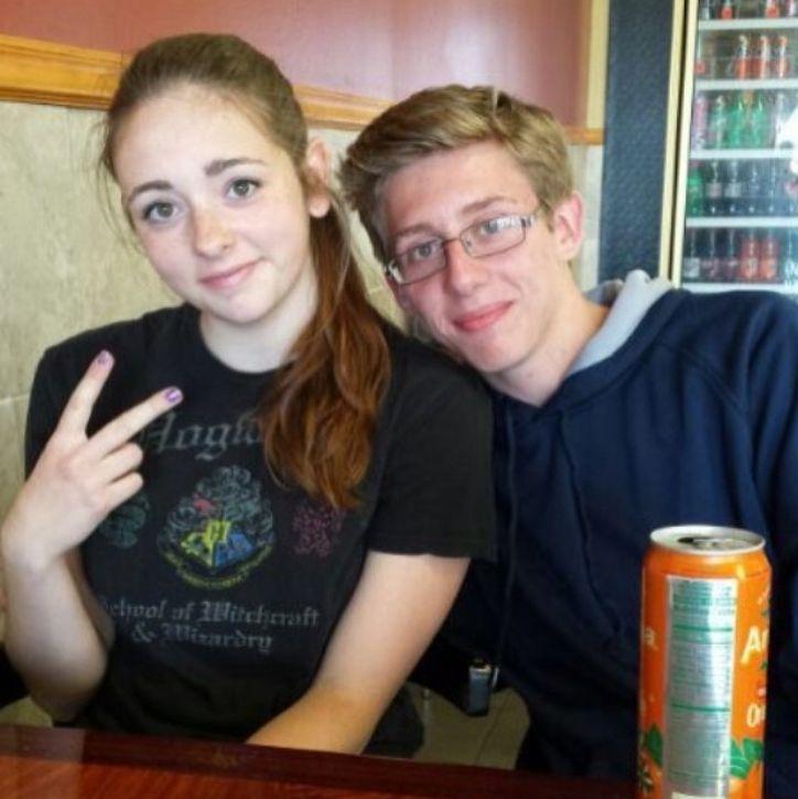 Our first date at the deli across the street from John Jay High School (4/4/14)