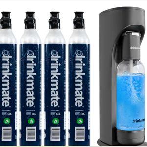BLACK OmniFizz Sparkling Water and Soda Maker, Carbonates ANY Drink, Four Cy