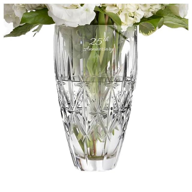 Waterford Marquis Personalized 9" Sparkle Vase, Custom Engraved Crystal Vase for Flowers, Elegant Home Decor