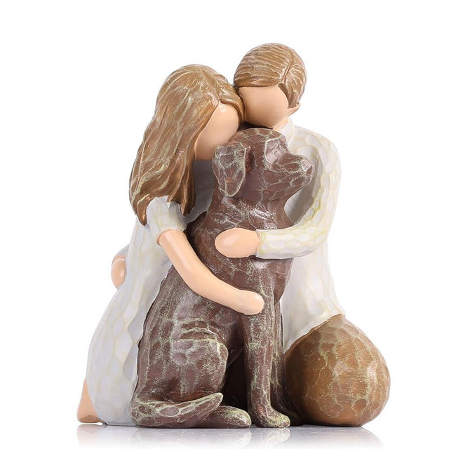 Chocolate Lab Dog Angel Figurine - Hand-Painted Resin Memorial Statue & Keepsake, Dog Lovers Home Decor Gift for Couple, Girlfriend, Wife - Wedding, Christmas & Birthday Present