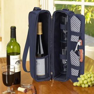 Insulated Wine Cooler Bag with Glasses & Corkscrew