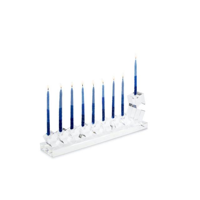 Crystal Glass Menorah, Clear