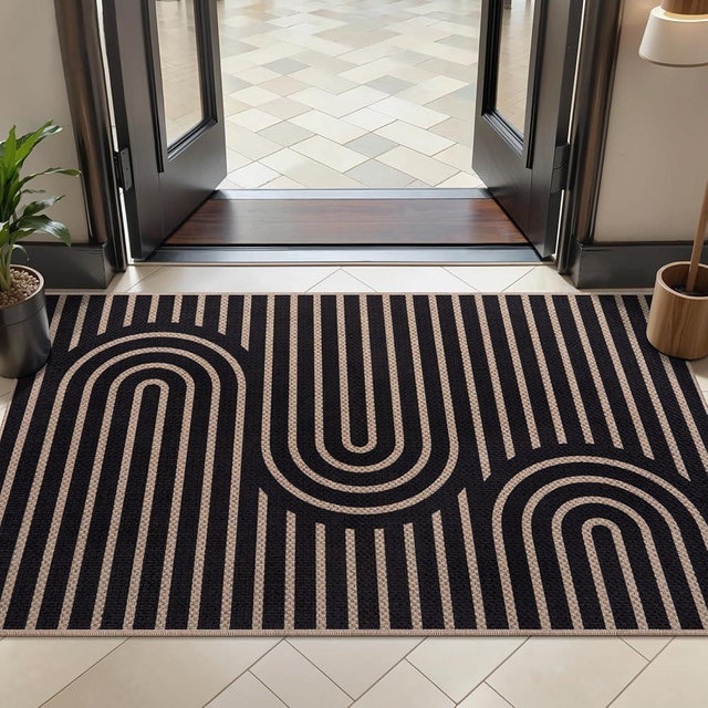 Tangsoo Easy Jute Rug 2x4 Small Rugs for Entryway,Washable Thin Outdoor Door Mat,Non-Slip Indoor Floor Carpet Farmhouse Throw Rainbow Rug for Kitchen Hallway Bedroom Front Porch