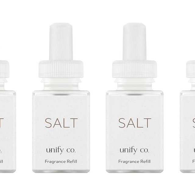 Pura & Unify Co. Home Scent Refill - Smart Home Air Diffuser Fragrance - Up to 120-Hours of Premium Fragrance per Refill - Clean & Safe Diffuser - Household Essential - 4 Pack, Salt
