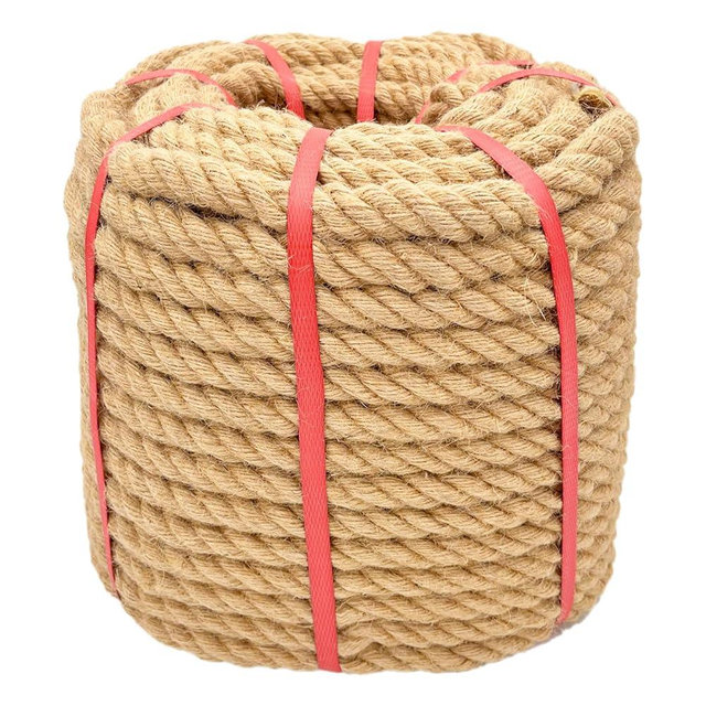 Chmentnanza 3/4 Inch x 200 Ft Hemp Rope - Bulk Commercial Grade Natural Twine for Deck Post Wrapping, Large Landscaping, Swag Fencing & Event Decor (578 lbs Strength, Vintage Brown)