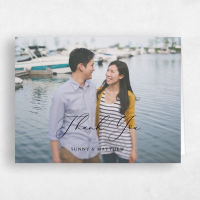 Black Typography Wedding Thank You - Niligan Photo