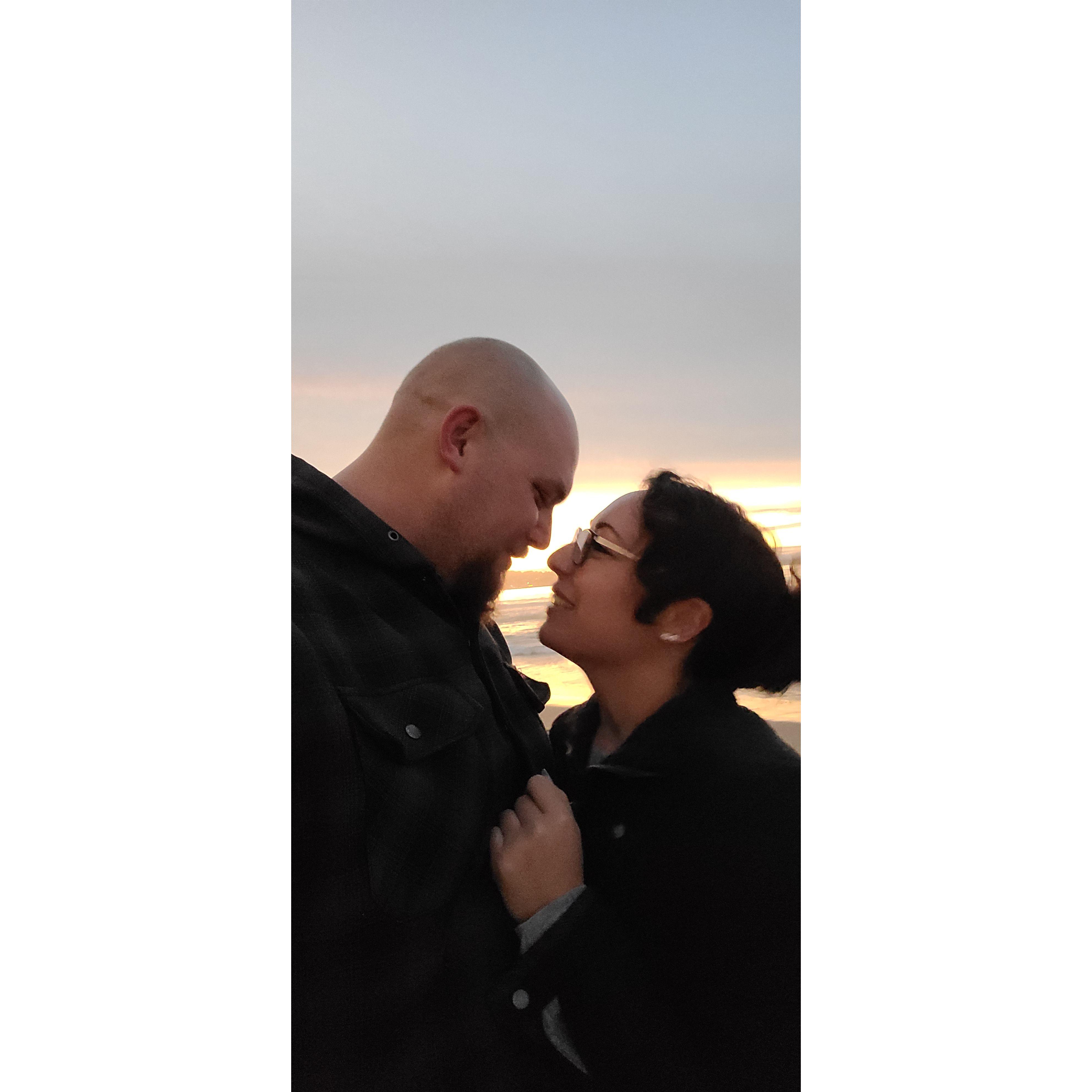 Sunset walk on the beach in Monterery, December 2020