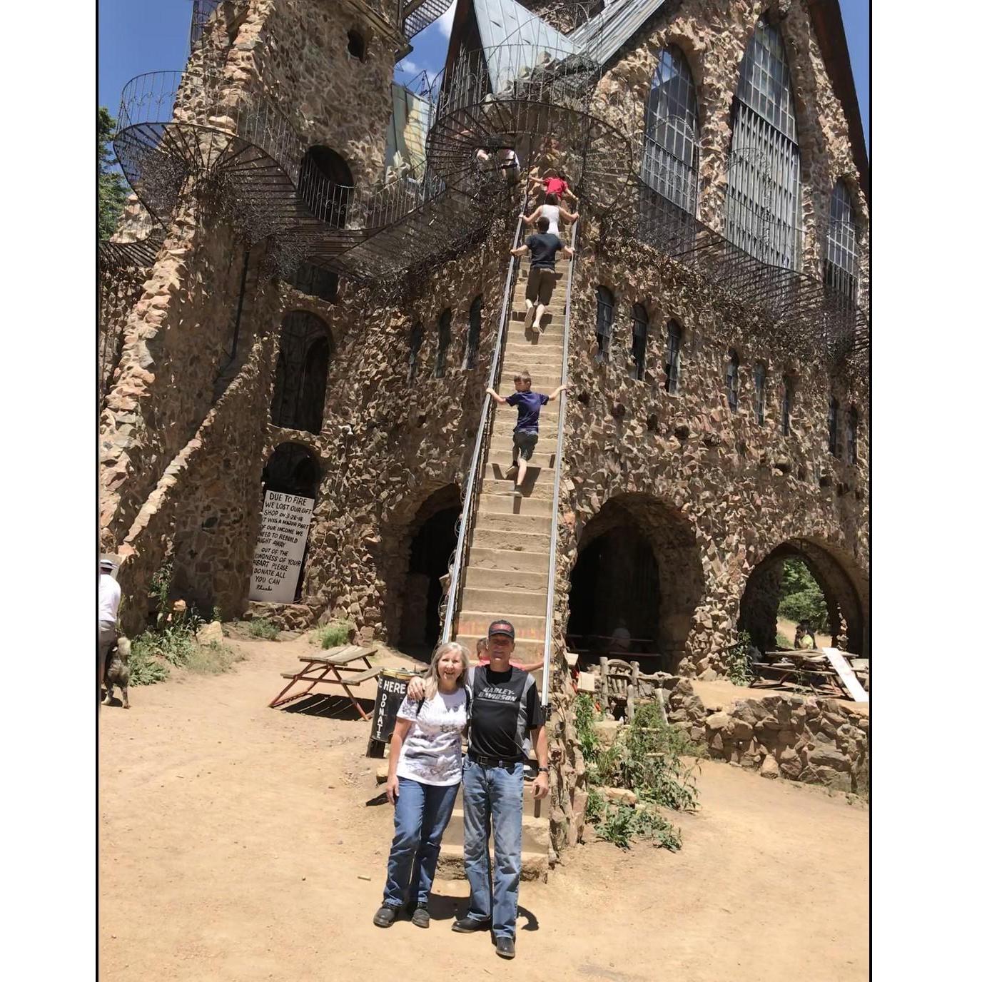 Us at Bishop's Castle on another Motorcycle ride