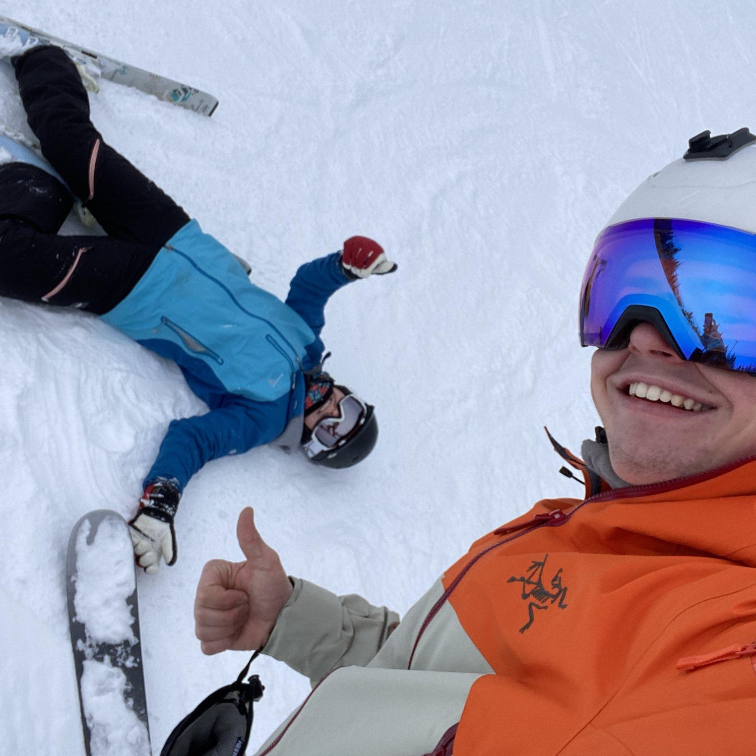 Marina's first time skiing...